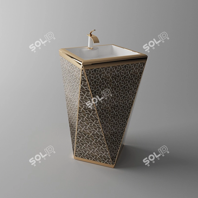 Modern Wash Stand - Sleek, Stylish, Functional 3D model image 2