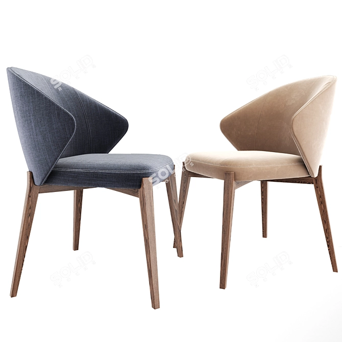 Elegant Ellen Dining Chair 3D model image 2