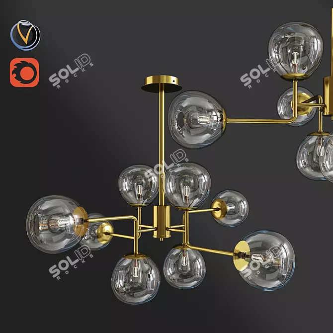 Maytoni Four-Rod Pendant Lamp 3D model image 1