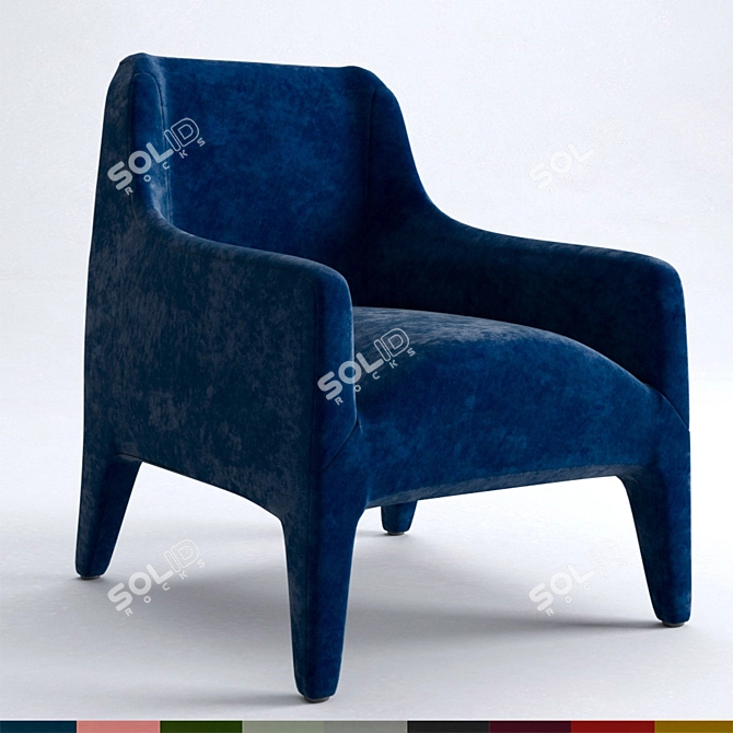 Stylish and Comfortable Kelly Armchair 3D model image 1