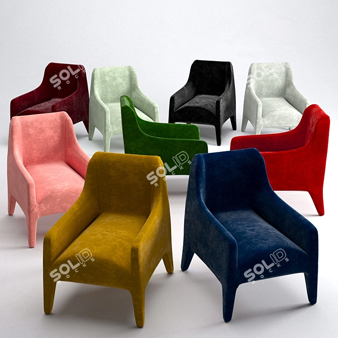 Stylish and Comfortable Kelly Armchair 3D model image 2