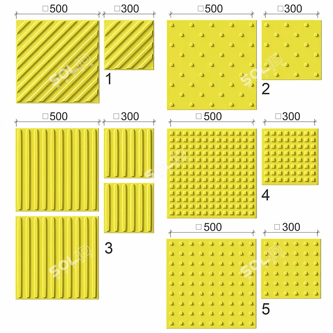 Universal Tactile Tiles for Accessibility 3D model image 1