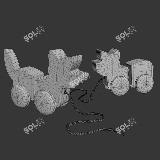 Woodland Baby Pull Toys - Pottery Barn Kids 3D model image 2