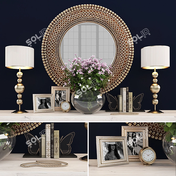 Elegant Set of 31 Decorative Items 3D model image 1