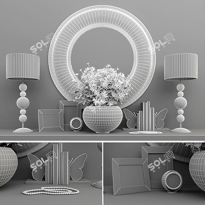 Elegant Set of 31 Decorative Items 3D model image 3