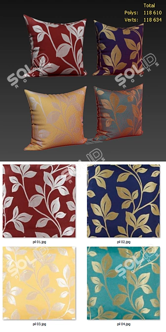 CaliTime Decorative Pillows Set 3D model image 2