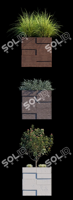 Sleek Outdoor Set with BP60 Pot 3D model image 2