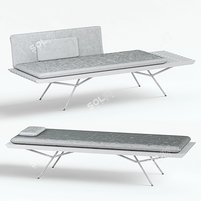 Manutti San_Bench: Sleek Outdoor Seating 3D model image 3