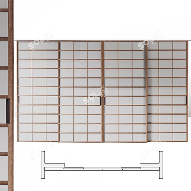 Sleek Soho Sliding Doors by Rimadesio. 3D model image 2