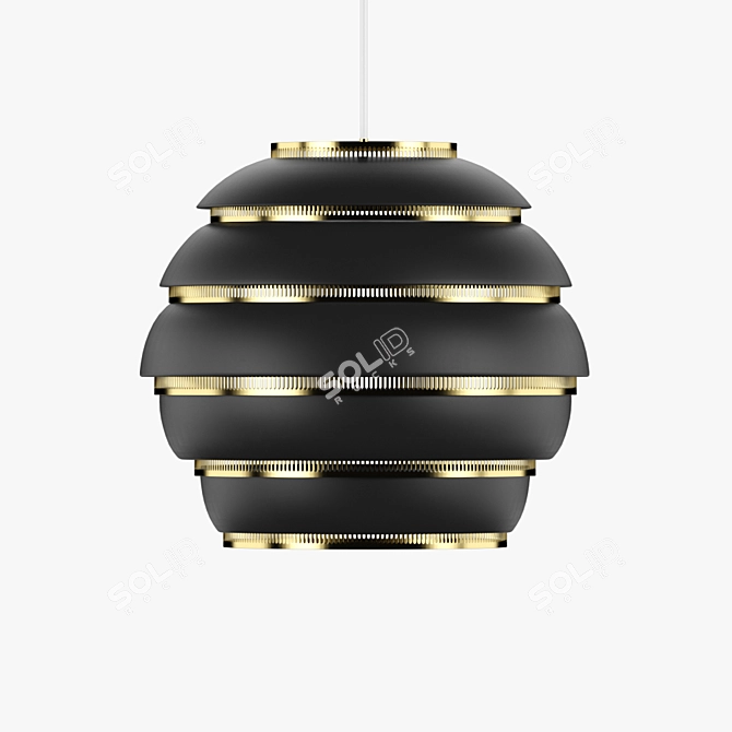 Title: Sleek Beehive Pendant Light for Modern Interiors 3D model image 1