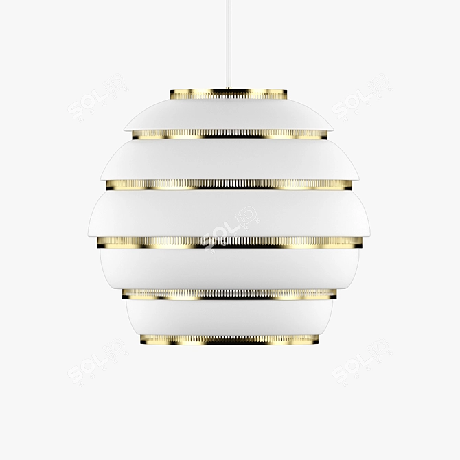 Title: Sleek Beehive Pendant Light for Modern Interiors 3D model image 2