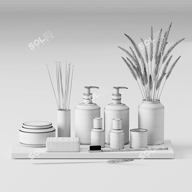 Elegant Bathroom Set: Frama Bodywash, Lotion, Soap 3D model image 3