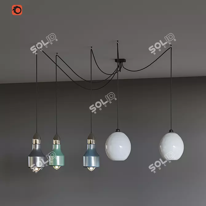 Modern Spider Ceiling Lamp 3D model image 1