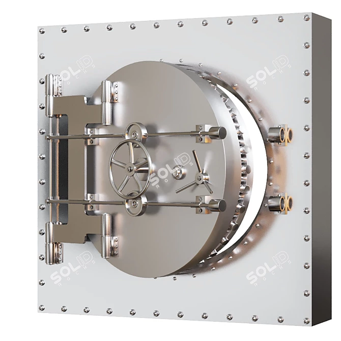 Secure Fortress: Premium Bank Safe 3D model image 6