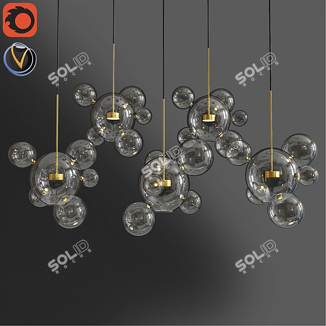 Modern Bubble LED Pendant Lamp 3D model image 1