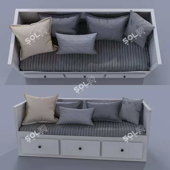 IKEA Hemnes Bed Set: JOFRID, HARORT, ANGSLILJA, VEKETAG, AINA 3D model image 1