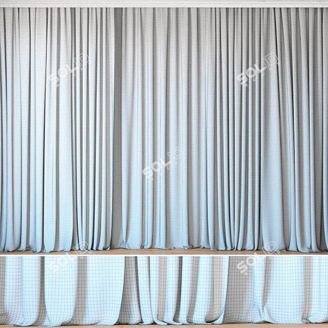 Elegant Curtains with Tulle | ROHI | Credo 3D model image 2