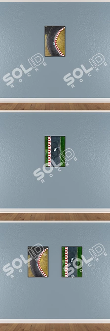 2-Piece Wall Painting Set with 4 Frame Options 3D model image 3