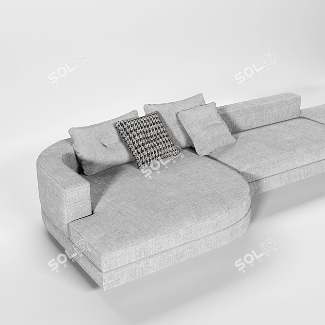 Elegant Alexander Collection Sofa 3D model image 2