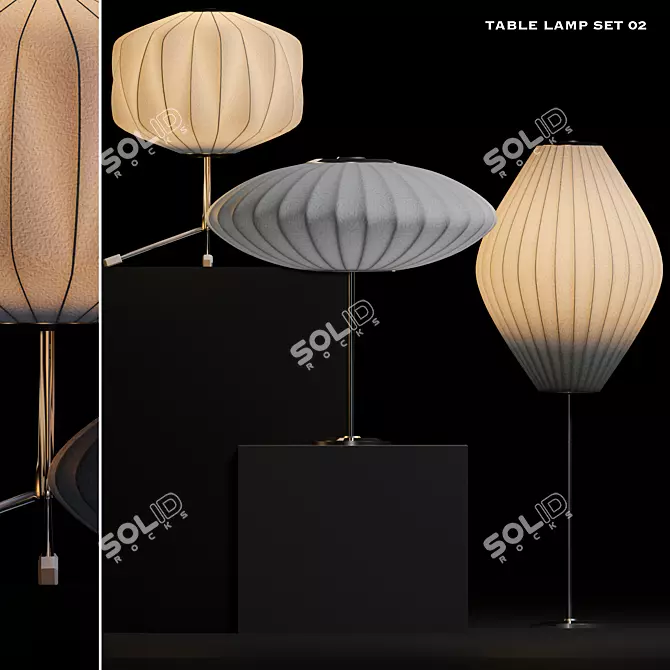 Versatile 3ds Max Table Lamp Set 3D model image 1