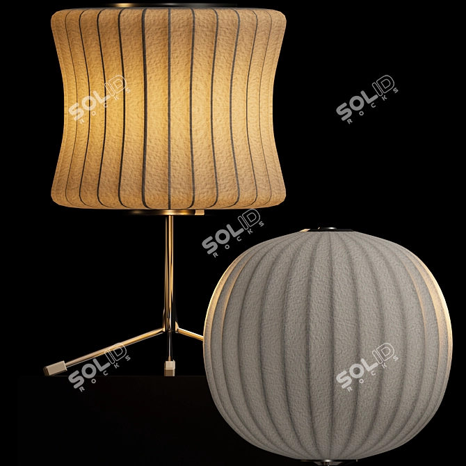 3ds Max Table Lamp Set 3D model image 3