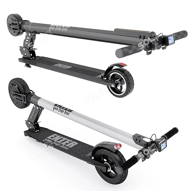 Title: Foldable Electric Scooter 3D model image 2