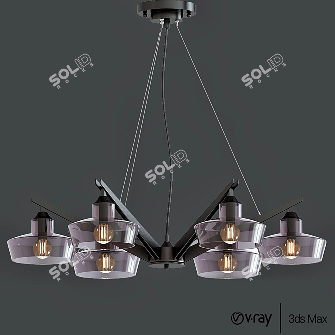 WUNDERLICHT: Modern Black Pendant Light 3D model image 1