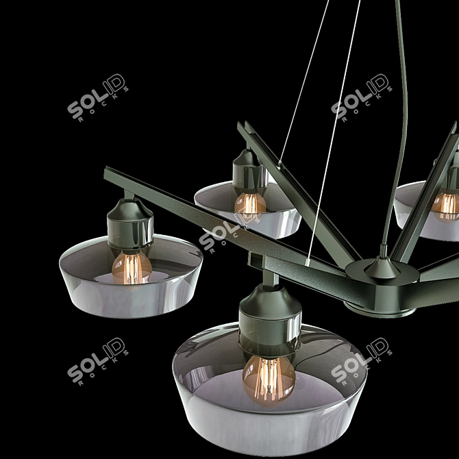 WUNDERLICHT: Modern Black Pendant Light 3D model image 2