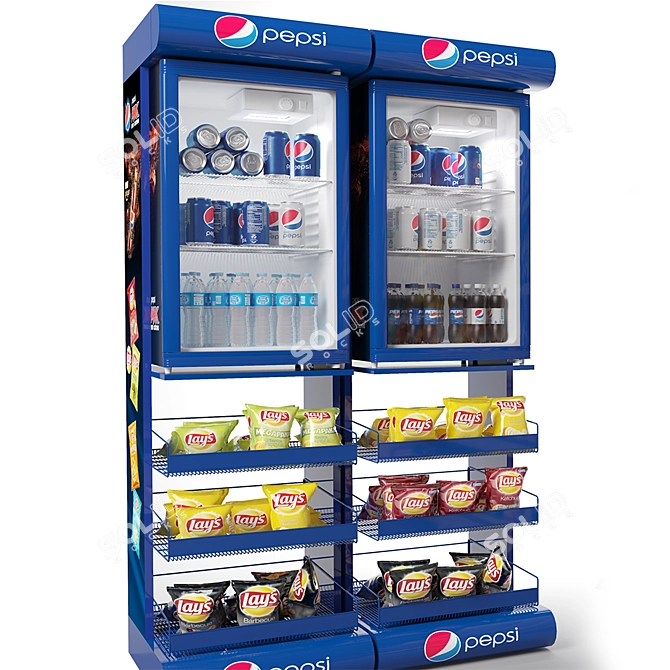 Mall Snack & Beverage Display Stand 3D model image 3