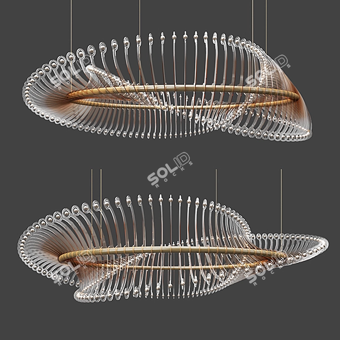 Chrysalis Ribbed Pendant Light 3D model image 2