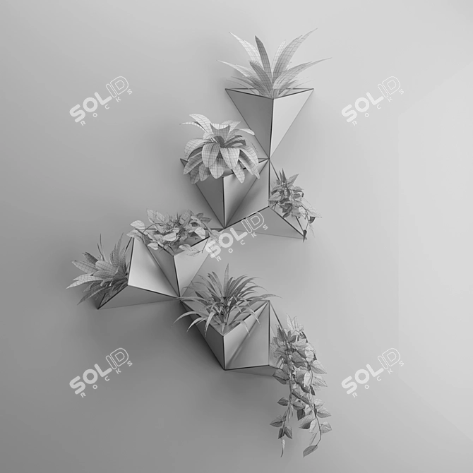 Leafy Hang Wall Planter 3D model image 2