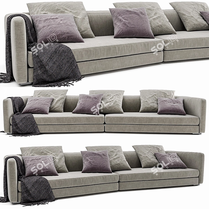 Elegant Minotti Granville Sofa Set 3D model image 1