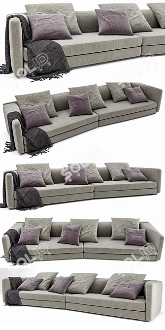 Elegant Minotti Granville Sofa Set 3D model image 2