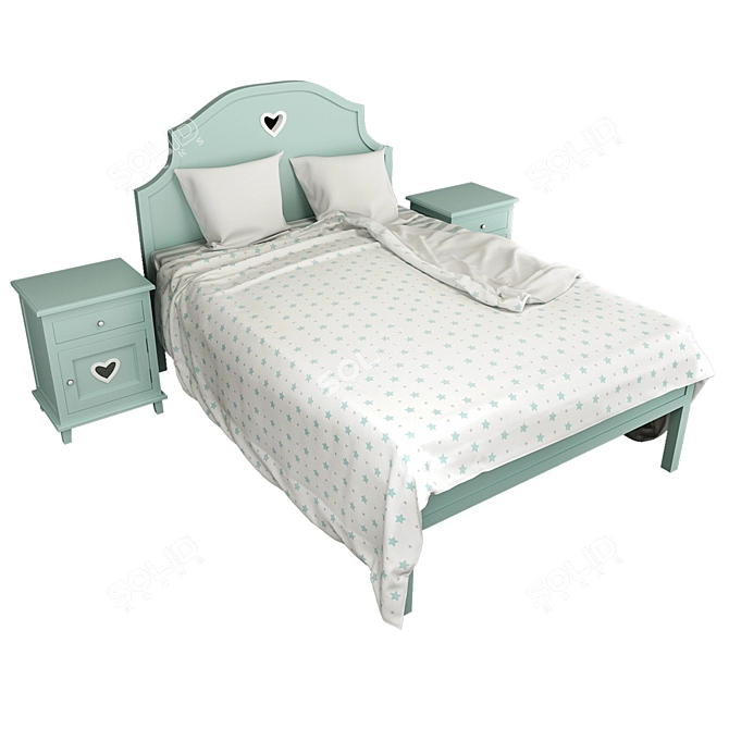 Adelina Bed: Sleek and Stylish 125x135x195cm 3D model image 1