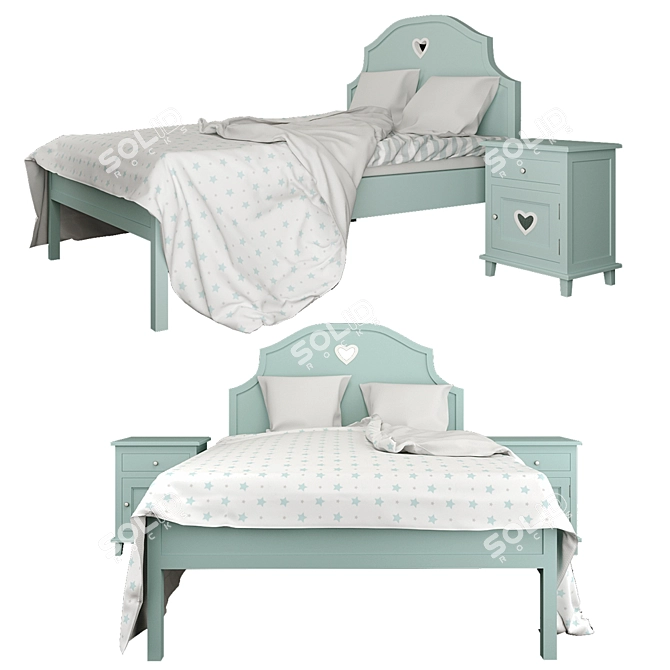 Adelina Bed: Sleek and Stylish 125x135x195cm 3D model image 2