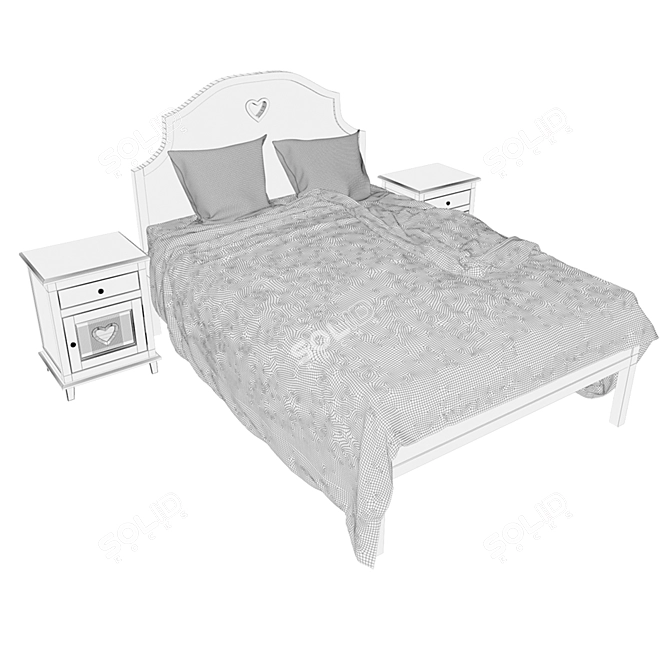 Adelina Bed: Sleek and Stylish 125x135x195cm 3D model image 3