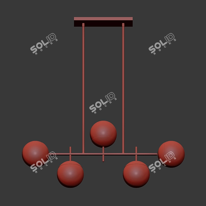 Alluria Weathered Black and Gold Pendant 3D model image 2