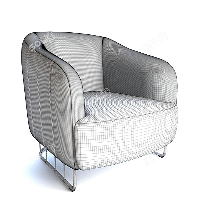 Modern Grey Cleveland Accent Chair 3D model image 3