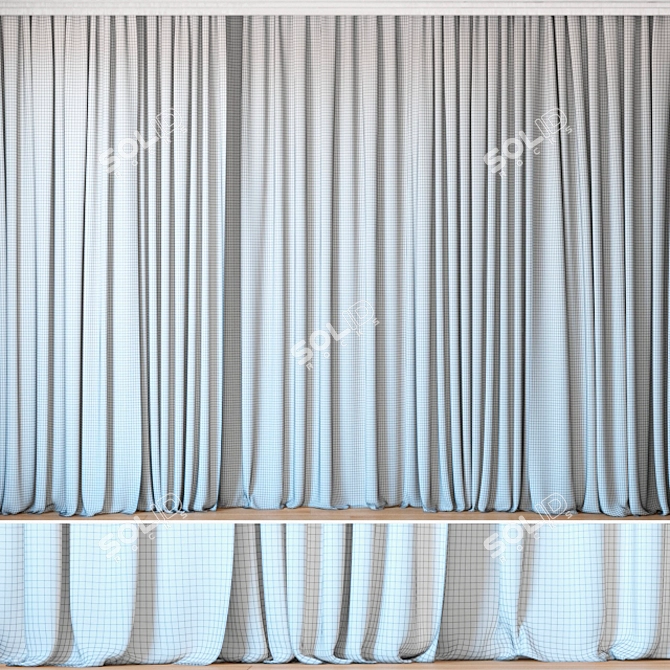 ROHI Credo Curtains with Tulle 78 inch 3D model image 2