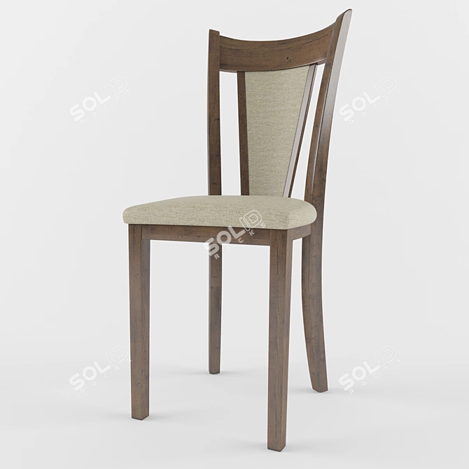 Elegant Upholstered Chair 3D model image 3