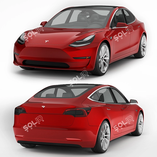 Revolutionary Tesla Model 3 3D model image 1