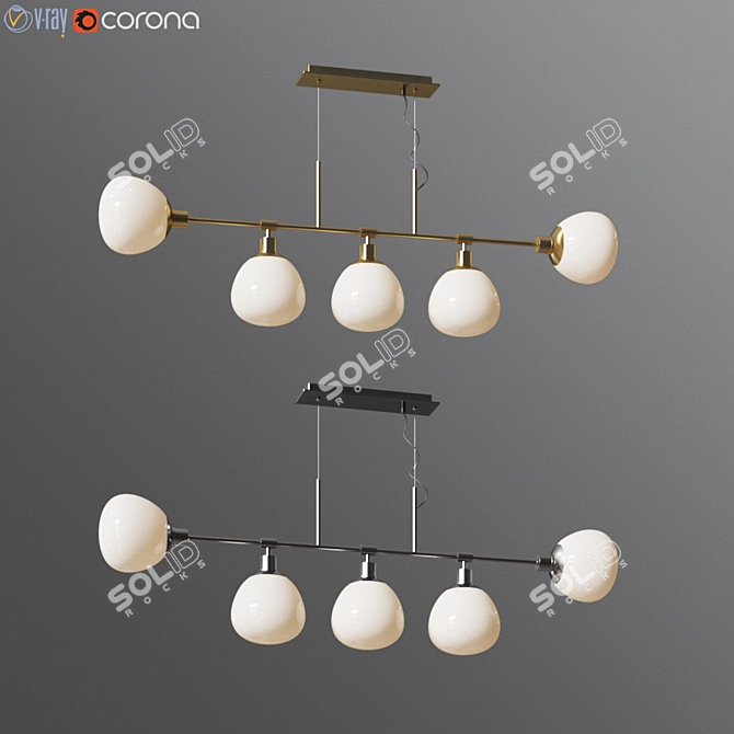 Erich MOD221 Gold/Chrome Suspension 3D model image 1