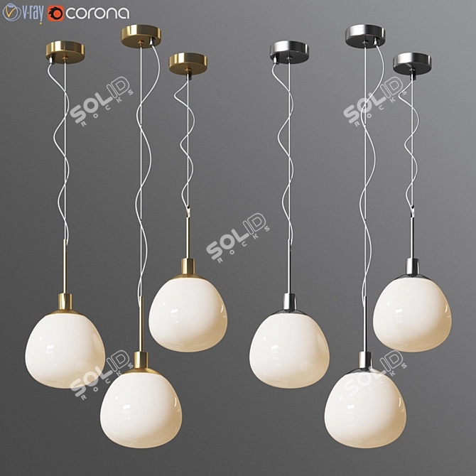 Erich MOD221-PL-01-G Gold/Chrome Suspension - Modern Industrial Style 3D model image 1