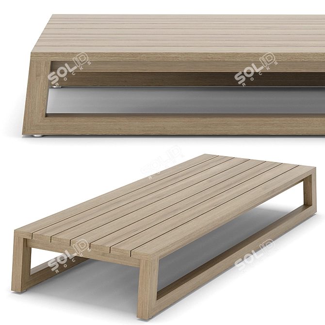 Rustic Elegance: RH Sebastian Coffee Table 3D model image 1