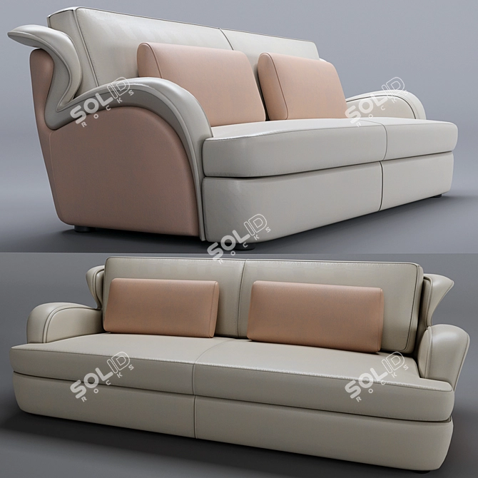 Elegant Purple Morgana Sofa 3D model image 1