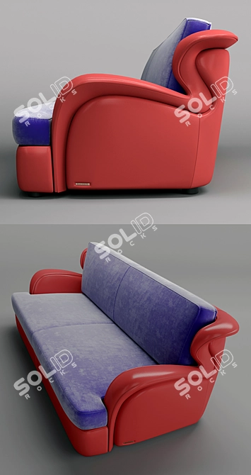 Elegant Purple Morgana Sofa 3D model image 2