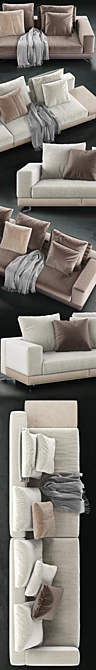 Elegant Minotti Saddle-Hide Sofa 3D model image 3