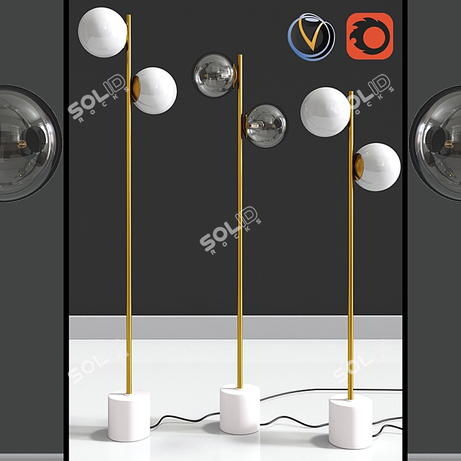 Versatile Stem Floor Lamps 3D model image 1