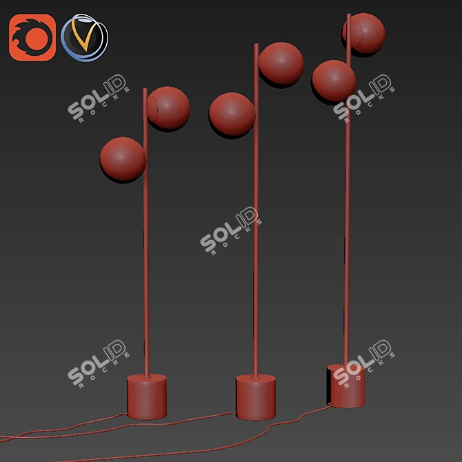 Versatile Stem Floor Lamps 3D model image 2
