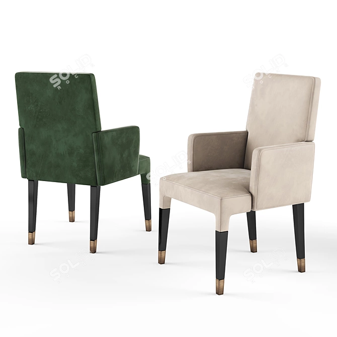 Modern Upholstered Fabric Armchair 3D model image 1